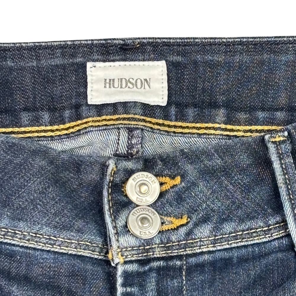 Hudson Jeans Women 29 Blue Straight Leg Double Button Flap Pocket Denim Pants - Picture 3 of 7